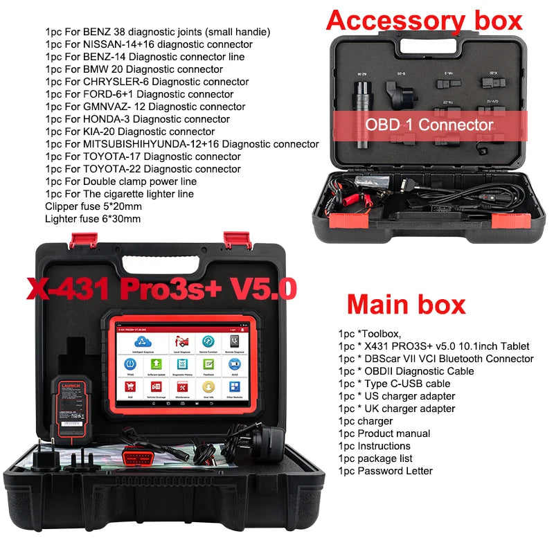 2025 LAUNCH X431 Pro3s Plus V5.0 10.1" Full System Car Diagnostic tools ECU Coding Bi-directional controal Topology Mapping