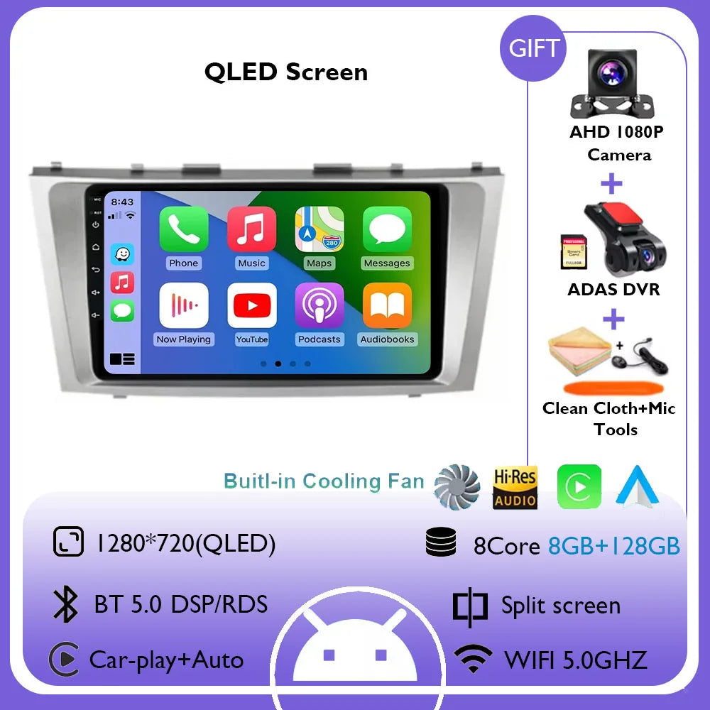 Android 14 Multimedia Player For Toyota Camry XV40 2005 - 2011 Wireless Carplay Auto Radio Car Radio 4G Navigation GPS RDS DSP