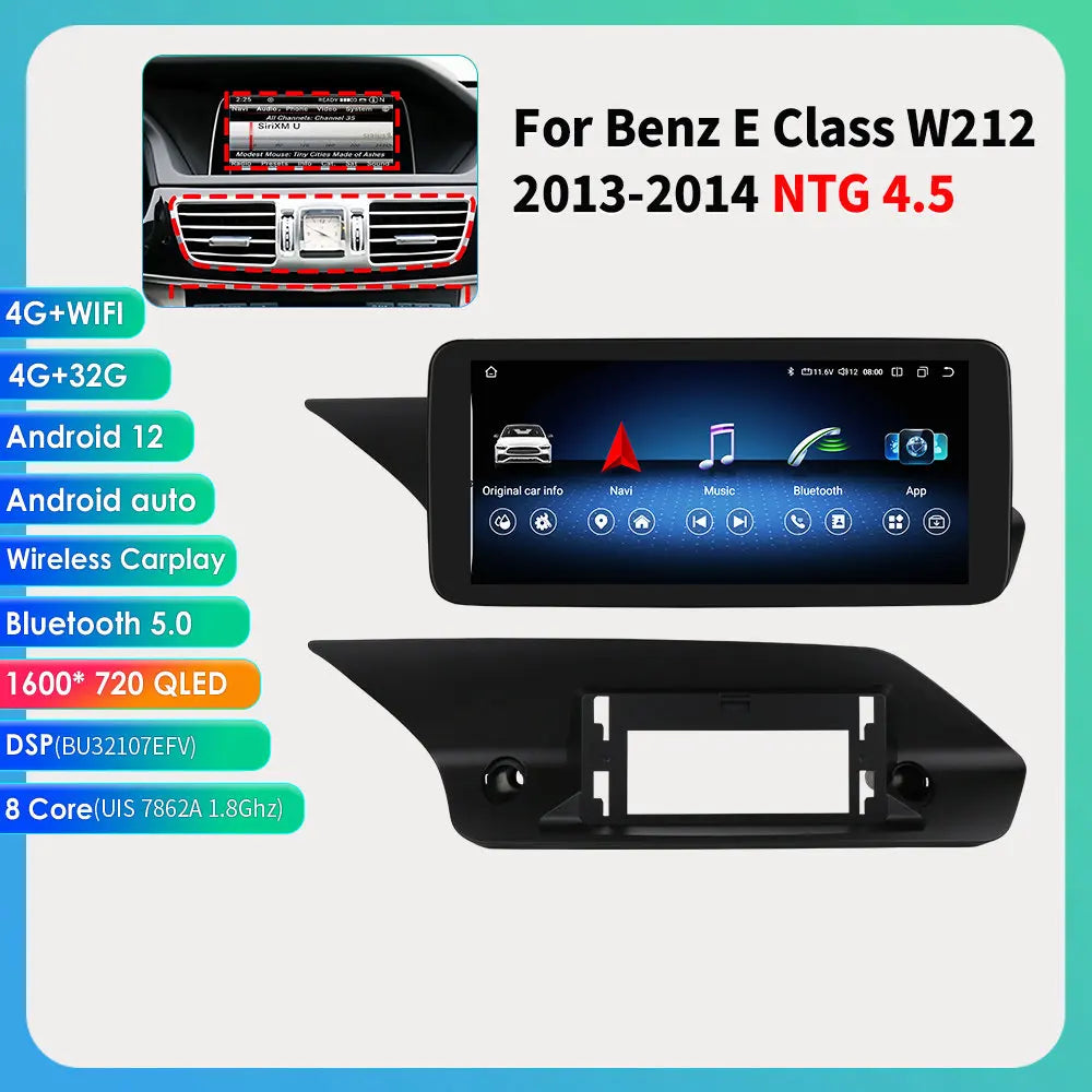 8 Core Android System Car GPS Navi Screen For Mercedes W212 2009-2016 WIFI SIM 8GB+256GB BT Carplay IPS Screen Multimedia Player