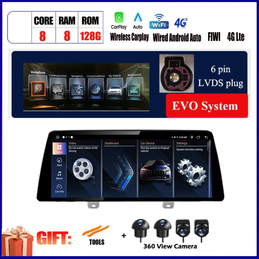 For BMW X3 G01 X4 G02 2018 2019 Car Carplay 12.3 Inch Android Touch Screen Monitor Stereo Speakers Radio Multimedia Player Auto