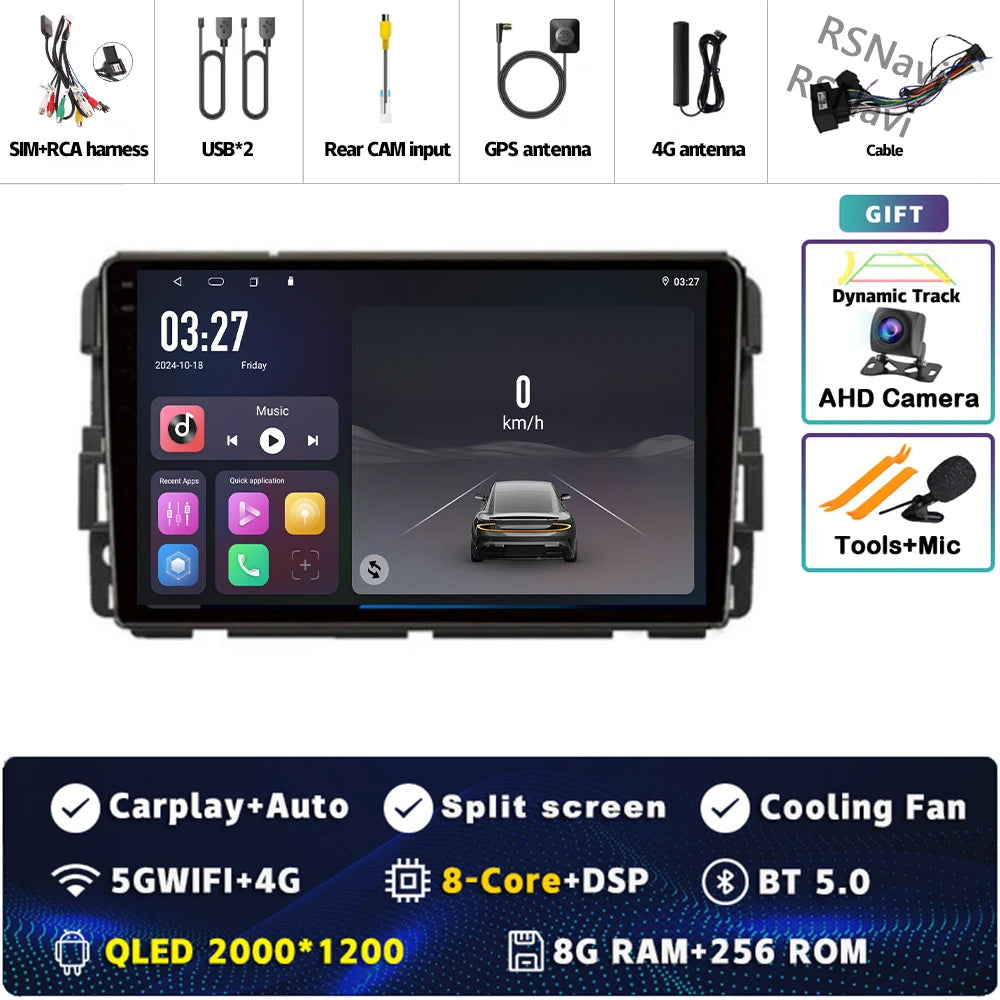 Android 14 Carplay Car Radio for Chevrolet Silverado Impala GMC Yukon Acadia Sierra Multimedia Video Player Navigation Stereo BT