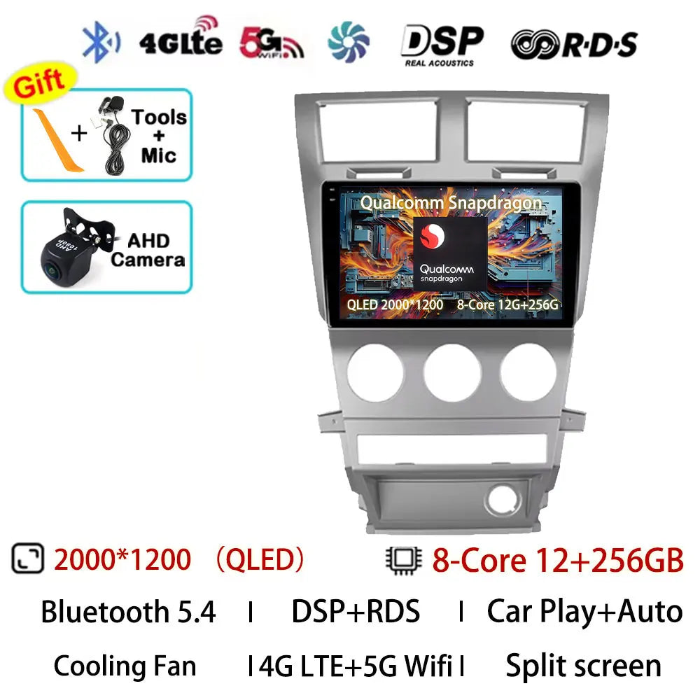 Android 15 Car Radio For Dodge Avenger JS 2007 - 2010 For Dodge Nitro 2006 - 2011 Multimedia Stereo Player NAVI DSP GPS QLED RDS