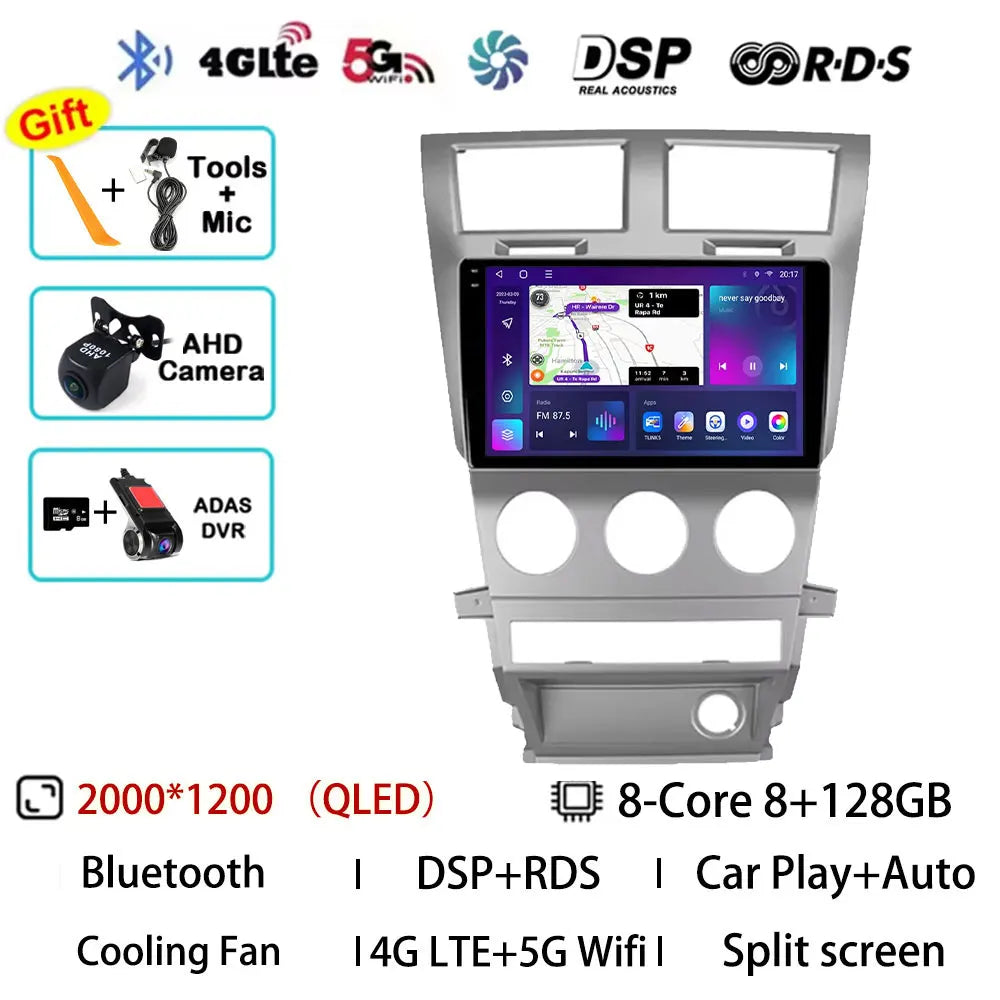 Android 15 Car Radio For Dodge Avenger JS 2007 - 2010 For Dodge Nitro 2006 - 2011 Multimedia Stereo Player NAVI DSP GPS QLED RDS