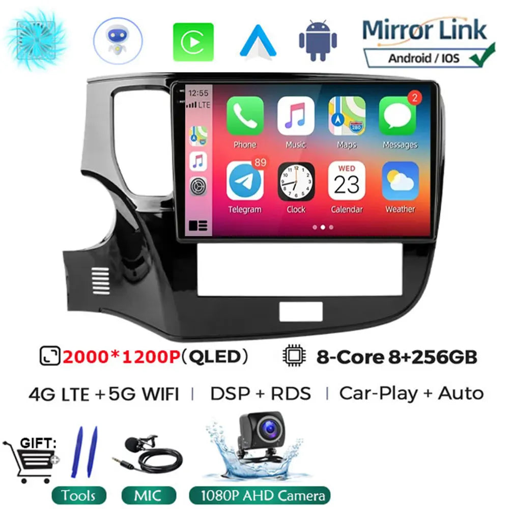 Android 14 Car Radio Multimedia Automotive Carplay Android Auto Wireless For Mitsubishi Outlander 3 2012-2018 Autoradio Stereo
