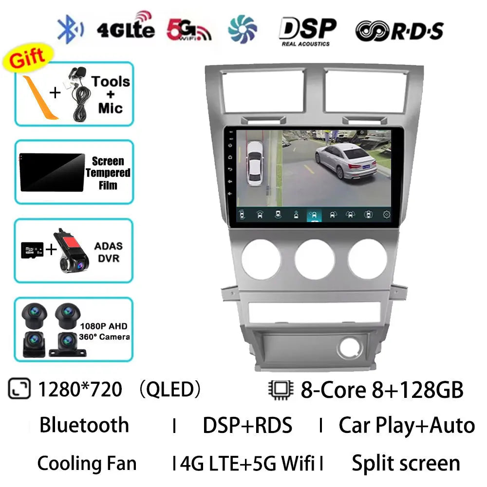Android 15 Car Radio For Dodge Avenger JS 2007 - 2010 For Dodge Nitro 2006 - 2011 Multimedia Stereo Player NAVI DSP GPS QLED RDS