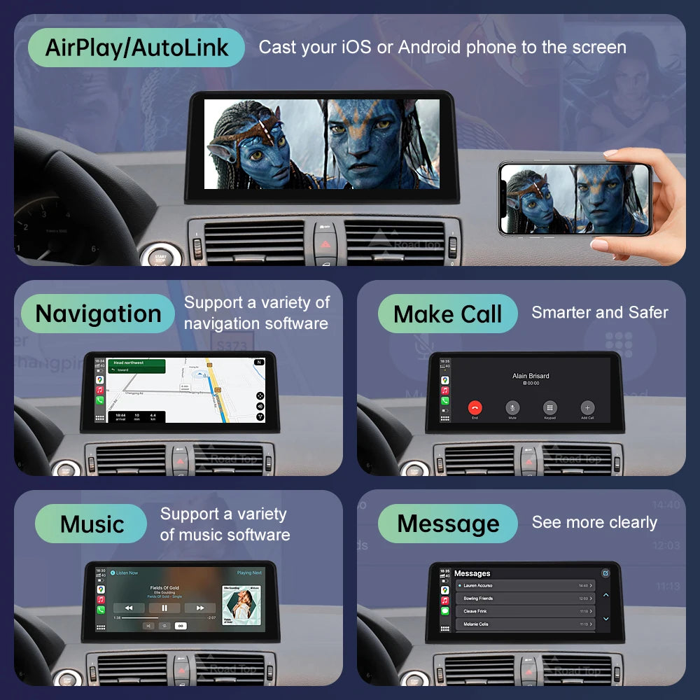 Wireless CarPlay Android Auto Car Multimedia Screen For BMW 1 Series E81 E82 E87 E88 CCC CIC System Touch Display Car Radio