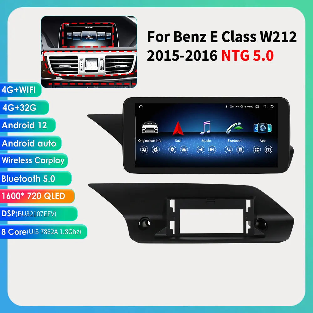 8 Core Android System Car GPS Navi Screen For Mercedes W212 2009-2016 WIFI SIM 8GB+256GB BT Carplay IPS Screen Multimedia Player