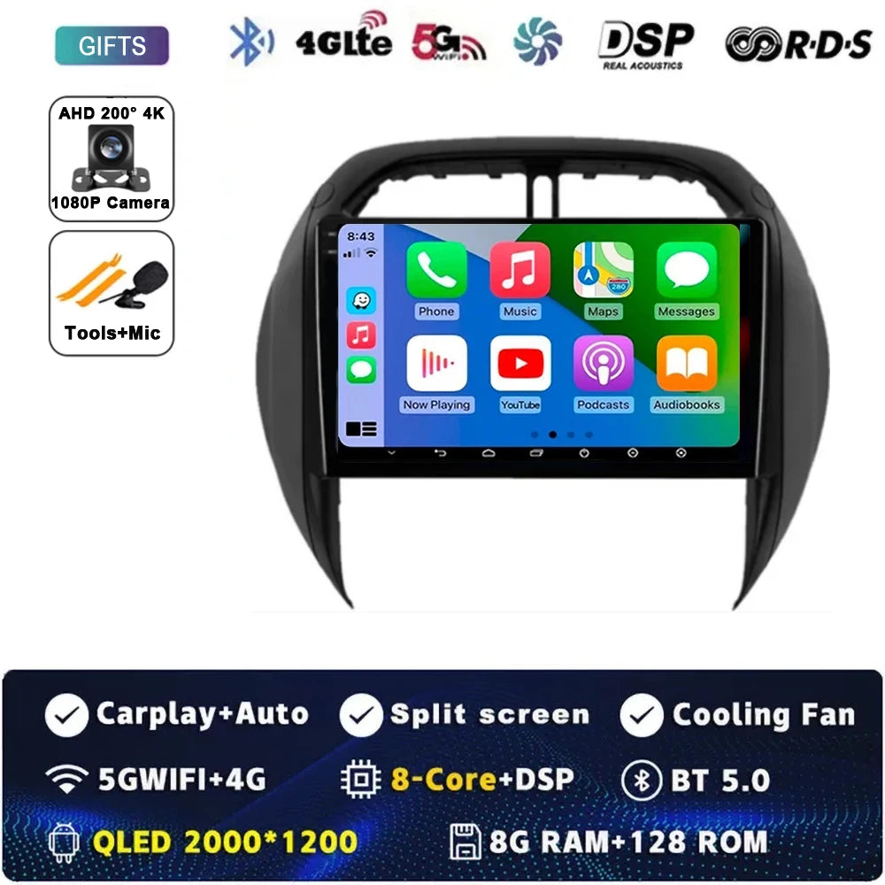 Android 15 Auto Radio For Toyota RAV4 RAV 4 2003 2004 2005 DSP Carplay GPS Navigation Multimedia Video Player Stereo 2din DVD