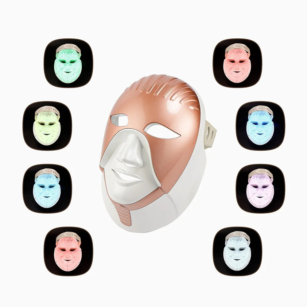 Wireless Facial Neck LED Beauty Machine 7 Color Photon Skin Care Face Mask