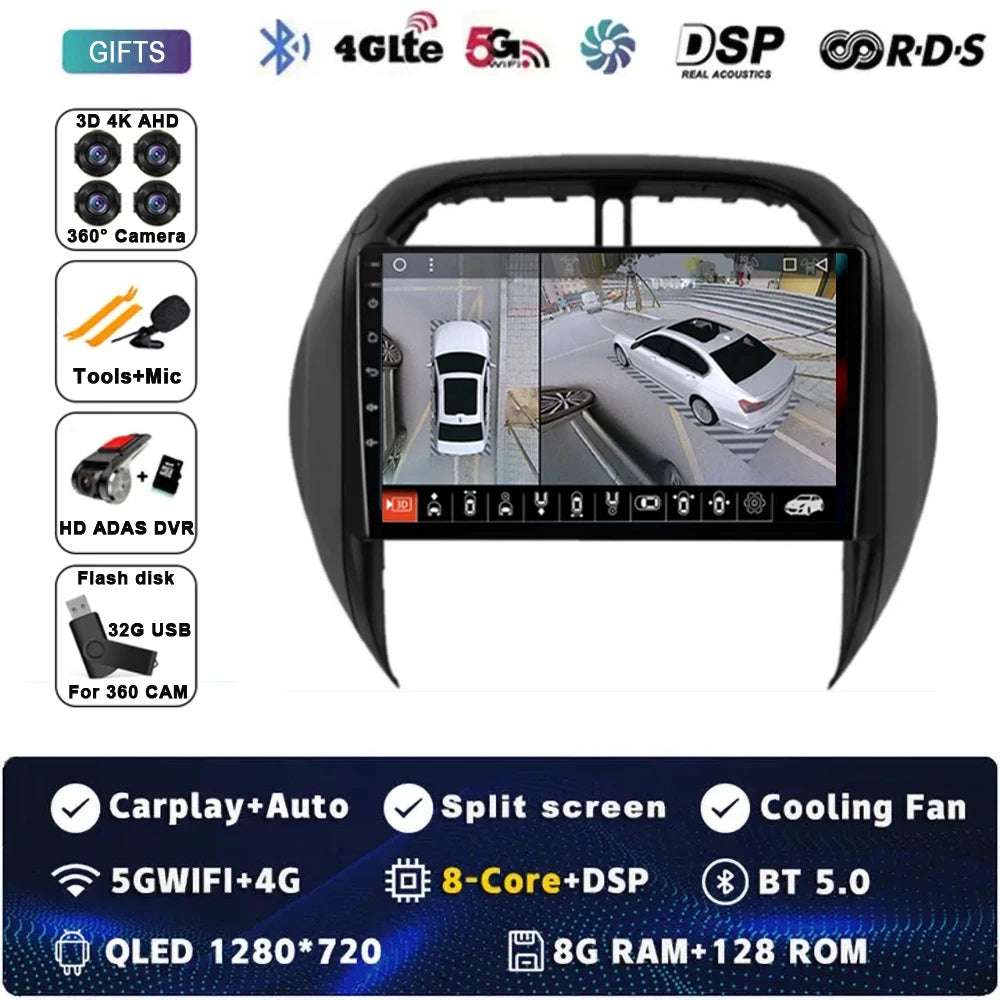 Android 15 Auto Radio For Toyota RAV4 RAV 4 2003 2004 2005 DSP Carplay GPS Navigation Multimedia Video Player Stereo 2din DVD