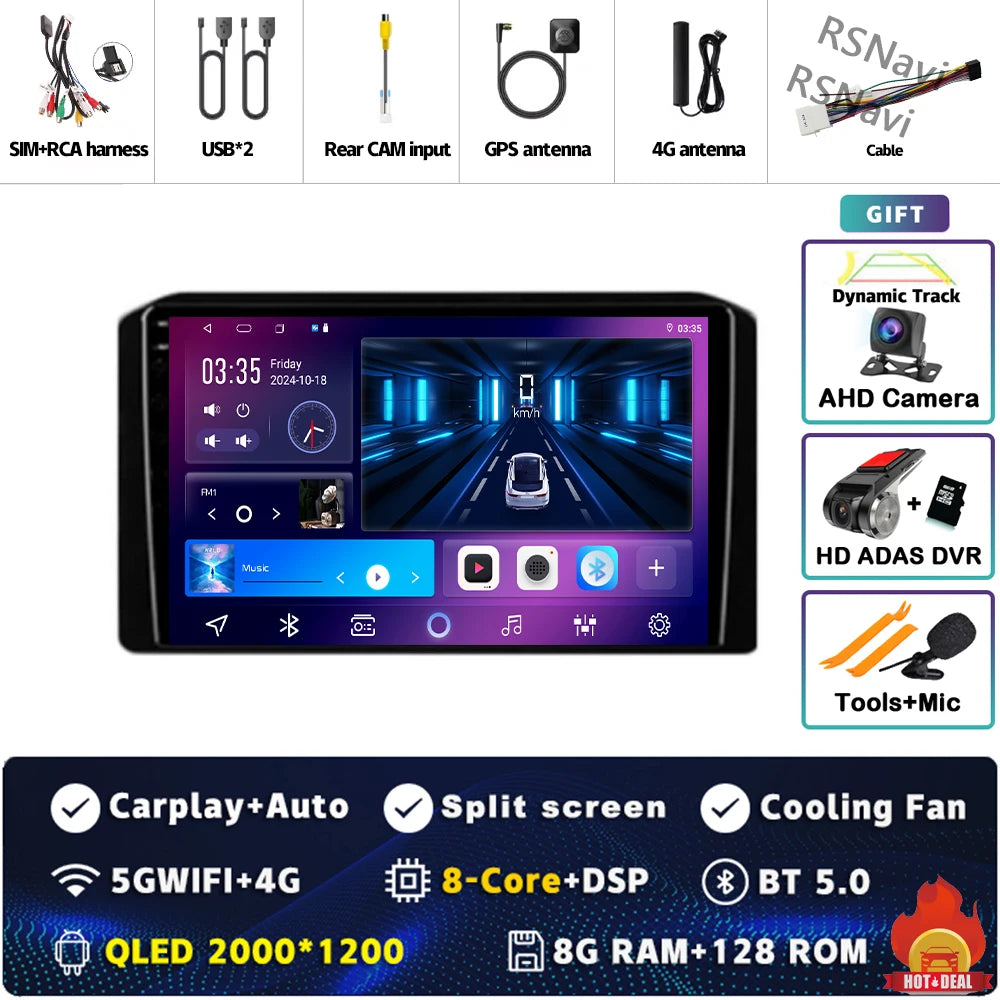 Android 14 Car Radio For Mitsubishi Xpander 2021 2022 Navigation GPS Multimedia Video Player Stereo wifi+4G Carplay Qualcomm DSP