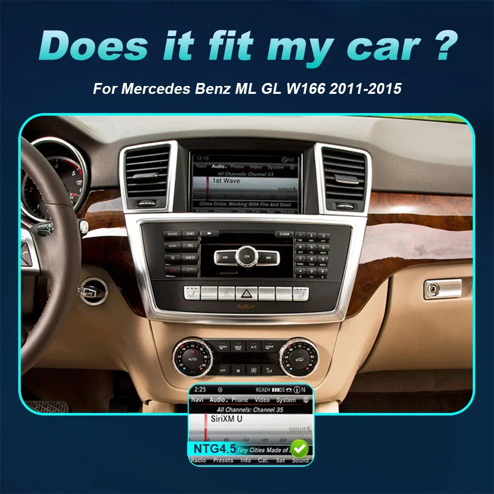 Android 14 Auto Carplay Touch Screen For Mercedes Benz ML GL W166 X166 2011-2015 Car Video Radio GPS Navigation Stereo 4G WIFI