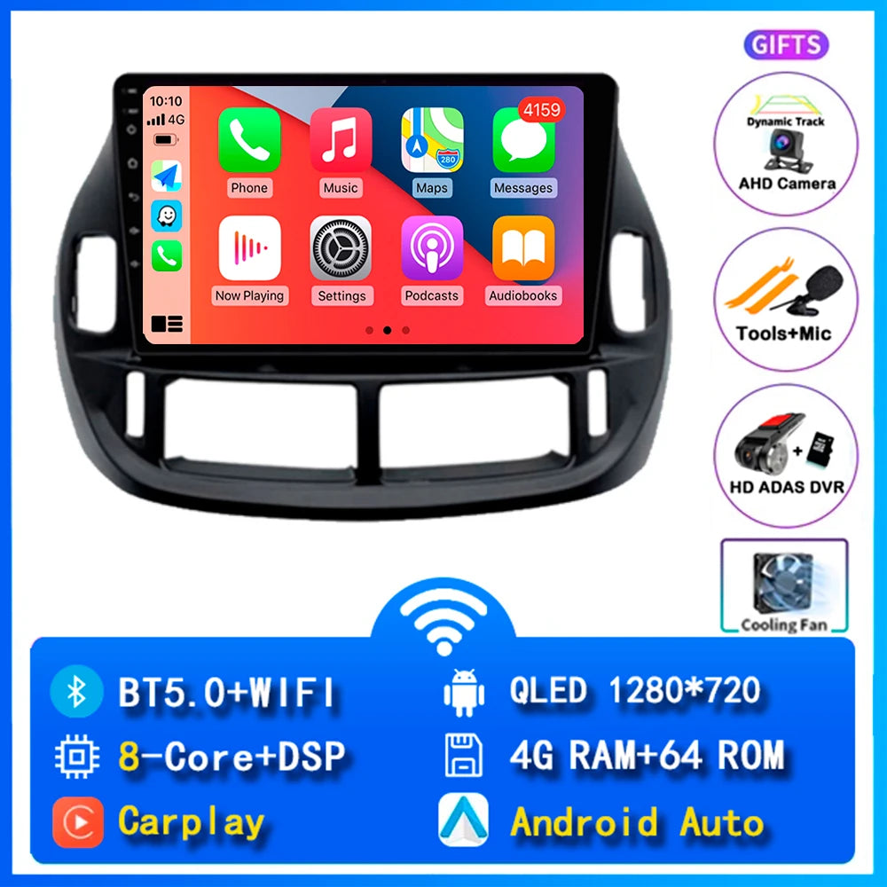 Android 14 Carplay Car Radio For Toyota Estima ACR30 2000 2001 2002 -2005 Navigation DSP Multimedia Player stereo wifi+4G BT GPS