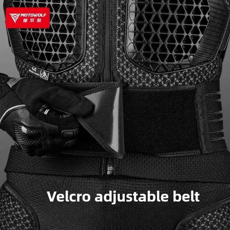 Motowolf 1 Set Motorcycle Armor Jacket CE Certified Motorcyclists Body Armor with Spine Protection Motorcycle Protective Gear