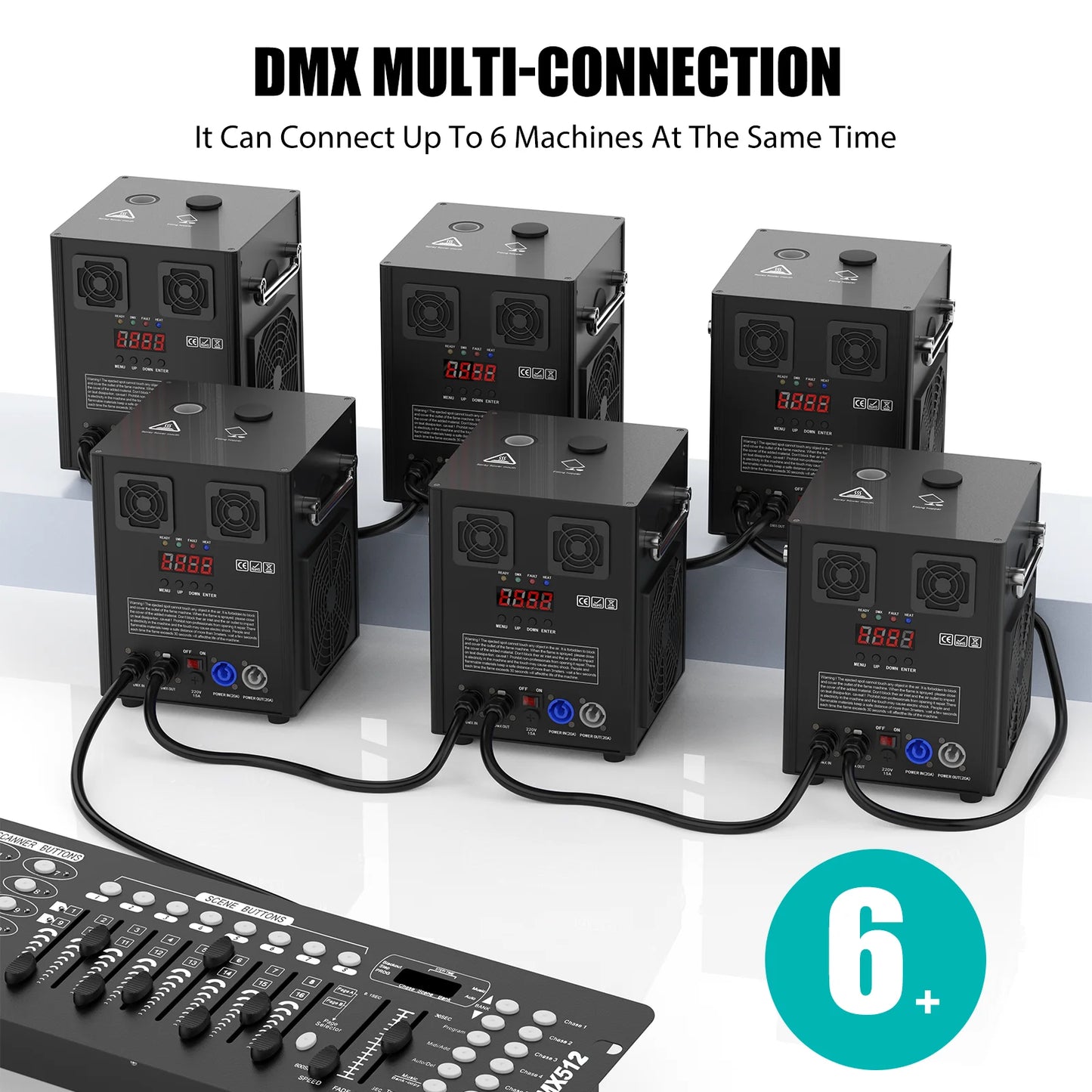 Yiflamefly 4Pcs 700W Pyrotechnics Machines Cold Spark Fireworks Machine Dmx512 With Remote Control for Party Christmas Wedding