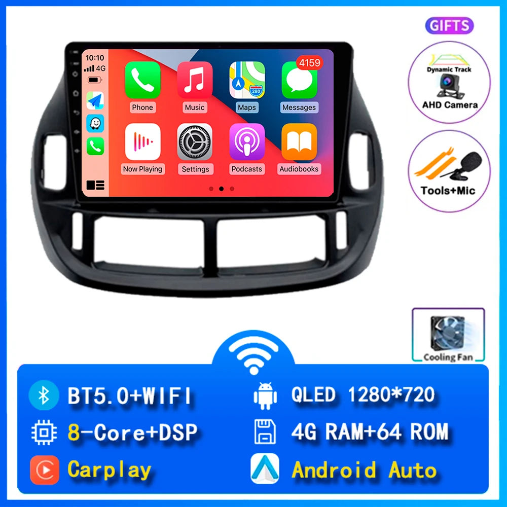 Android 14 Carplay Car Radio For Toyota Estima ACR30 2000 2001 2002 -2005 Navigation DSP Multimedia Player stereo wifi+4G BT GPS