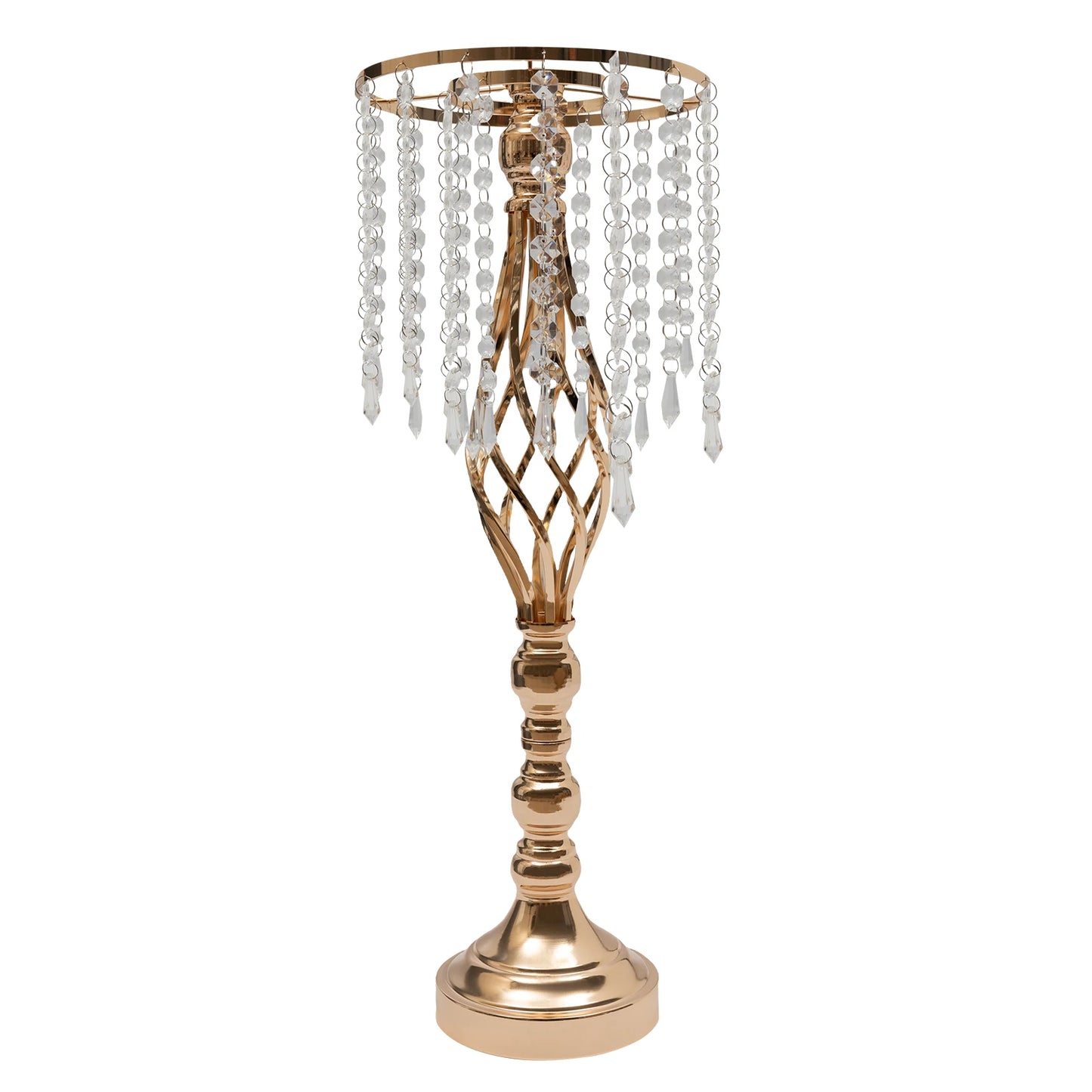 10pcs Crystal Flower Stand Wedding Centerpiece Crystal Metal Flower Vase for Reception Tables Wedding Supplies Gold/Silver