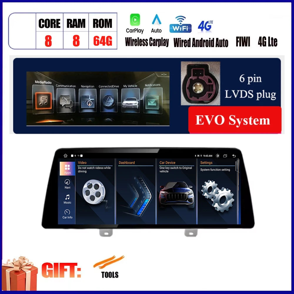 For BMW X3 G01 X4 G02 2018 2019 Car Carplay 12.3 Inch Android Touch Screen Monitor Stereo Speakers Radio Multimedia Player Auto