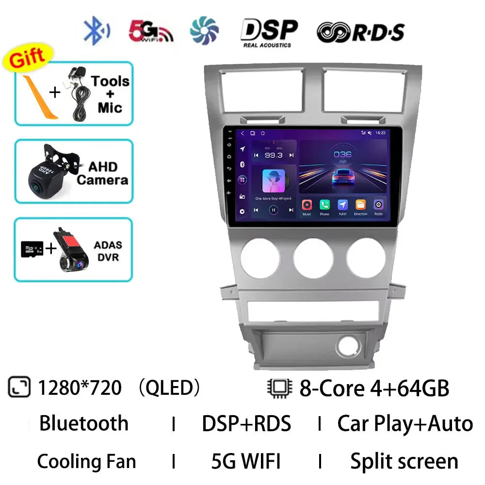 Android 15 Car Radio For Dodge Avenger JS 2007 - 2010 For Dodge Nitro 2006 - 2011 Multimedia Stereo Player NAVI DSP GPS QLED RDS