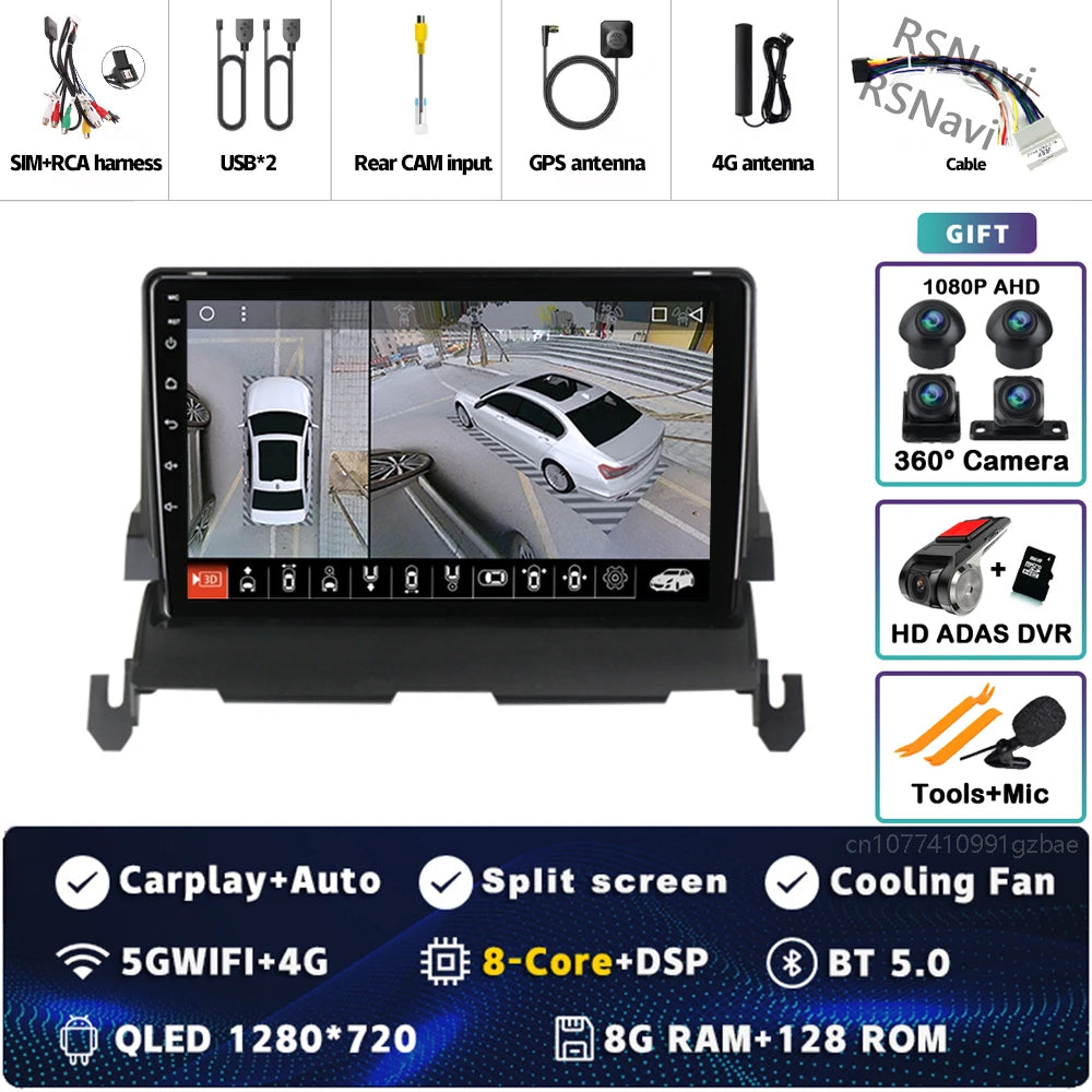 Android 14 CarPlay Car Radio for Dodge Journey 2009 2010 2011 2012 Multimedia Navigation GPS Stereo Auto video Head Unit 2 DIN