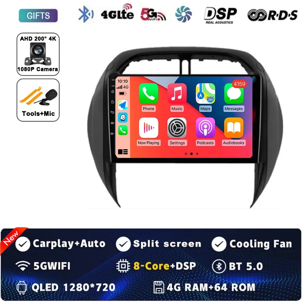 Android 15 Auto Radio For Toyota RAV4 RAV 4 2003 2004 2005 DSP Carplay GPS Navigation Multimedia Video Player Stereo 2din DVD