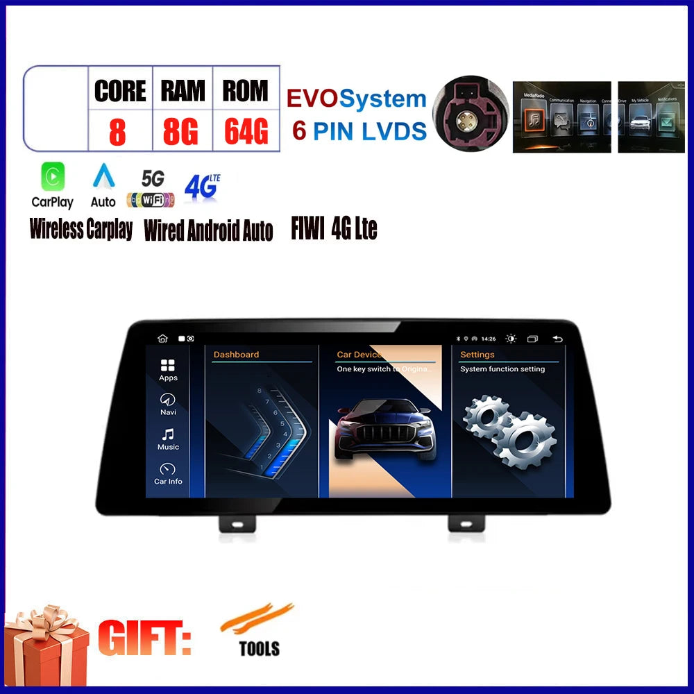 10.25 Inch For BMW X3 G01 X4 G02 2018 - 2019 Android 14 Touch Screen Car Carplay Monitors Stereo Speacker Multimedia Player