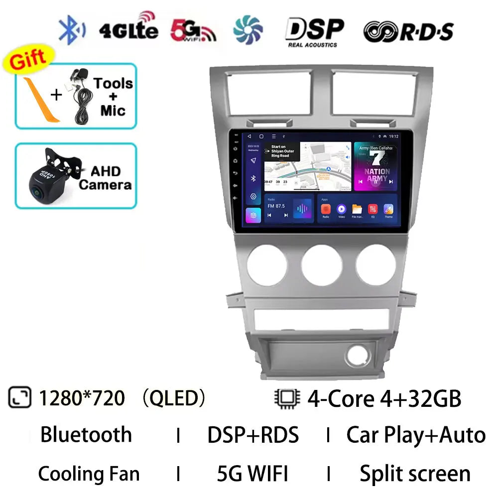 Android 15 Car Radio For Dodge Avenger JS 2007 - 2010 For Dodge Nitro 2006 - 2011 Multimedia Stereo Player NAVI DSP GPS QLED RDS