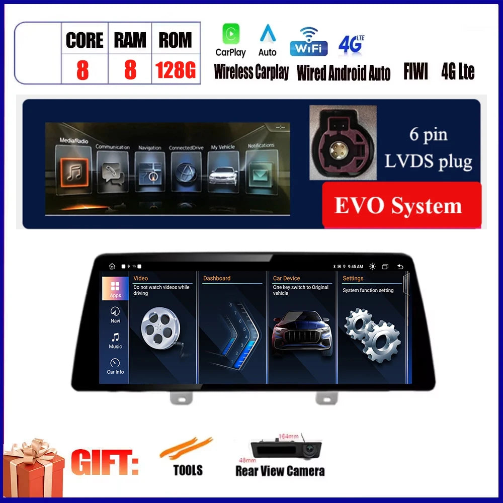 For BMW X3 G01 X4 G02 2018 2019 Car Carplay 12.3 Inch Android Touch Screen Monitor Stereo Speakers Radio Multimedia Player Auto