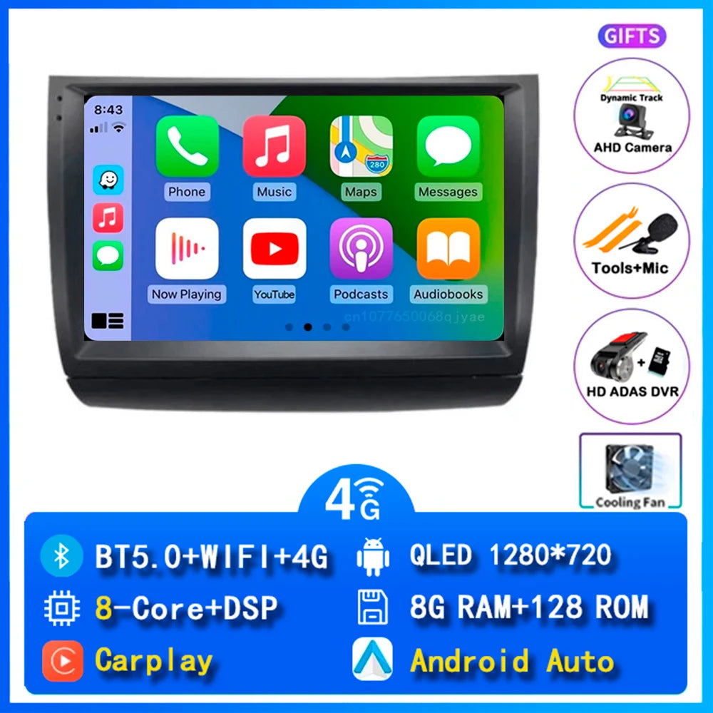 Android 14 wifi+4G Carplay Car Radio For Toyota Prius 20 2002 - 2009 Navigation GPS Video Player Stereo Multimedia DVD DSP 8core
