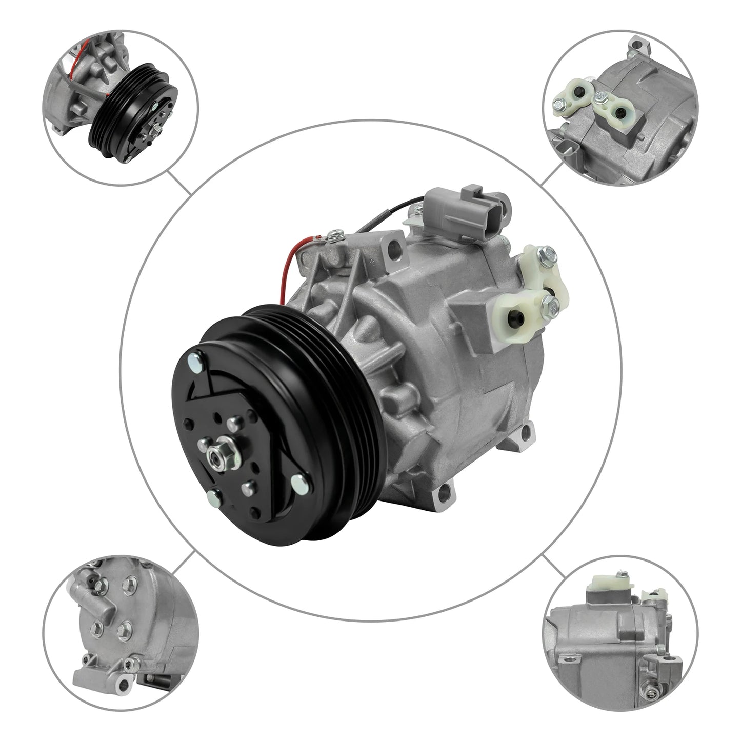 Original AC Compressor Low-Noise Compressor for 2000-2005 Toyota Echo 1.5L Models Silver