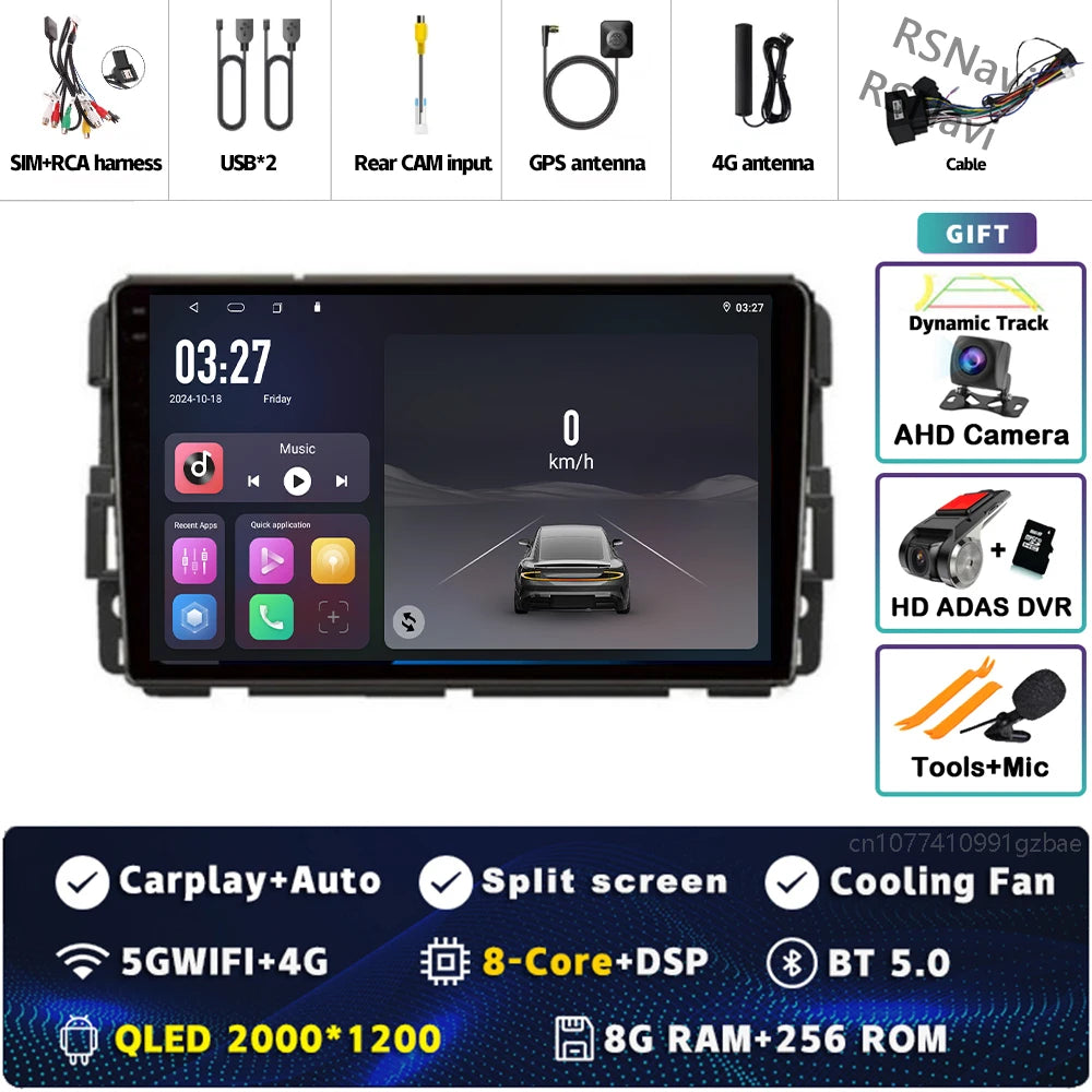 Android 14 Carplay Car Radio for Chevrolet Silverado Impala GMC Yukon Acadia Sierra Multimedia Video Player Navigation Stereo BT