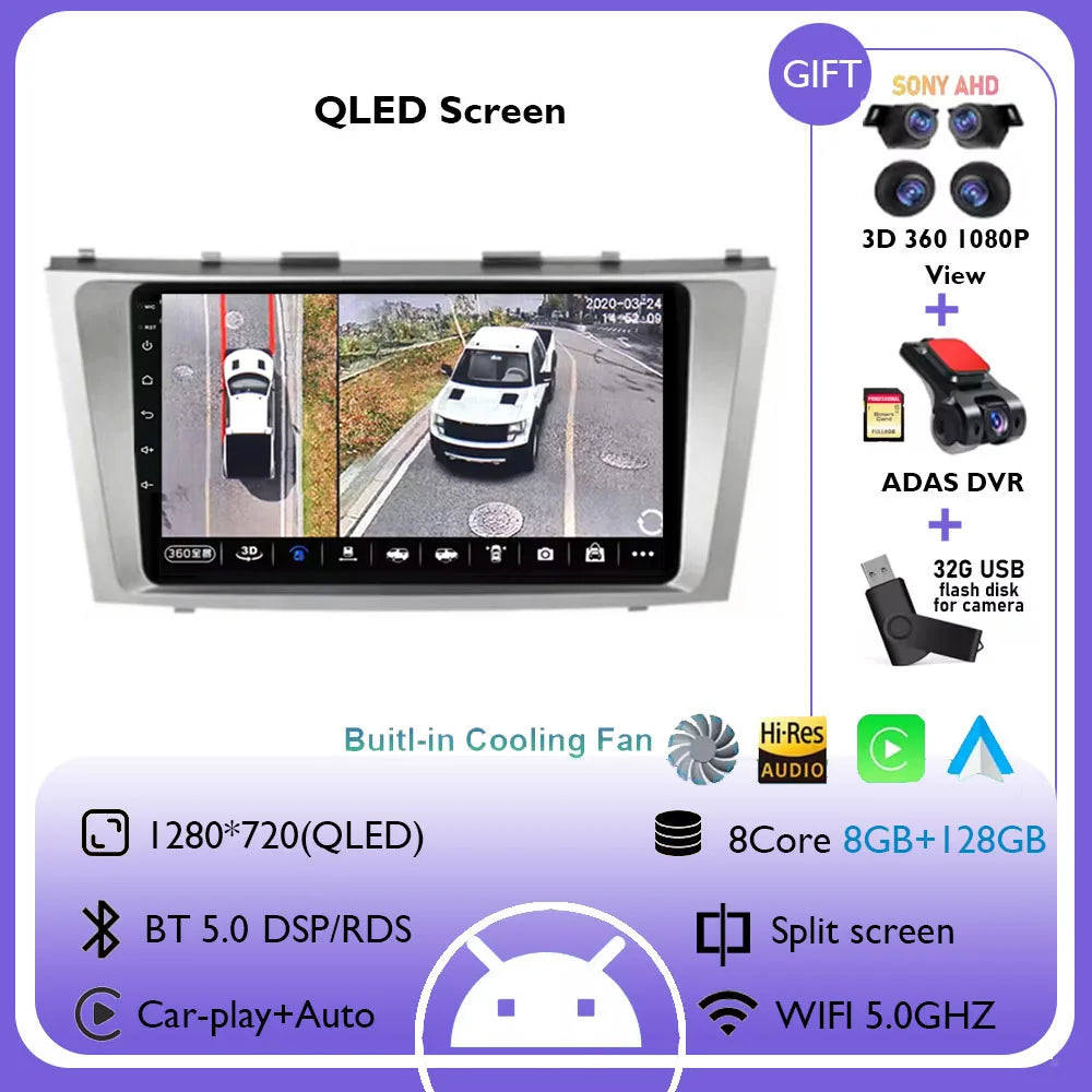 Android 14 Multimedia Player For Toyota Camry XV40 2005 - 2011 Wireless Carplay Auto Radio Car Radio 4G Navigation GPS RDS DSP