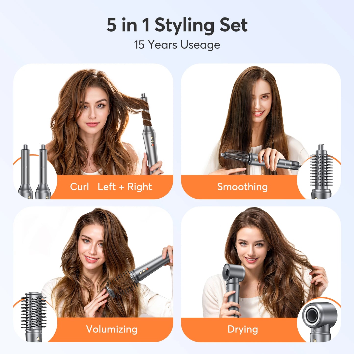 5 in 1 Multi Hair Styler Curling Iron Hair Hot Air Brush Curling High speed Hair Dryer Salon Professional Curly Hair Styler
