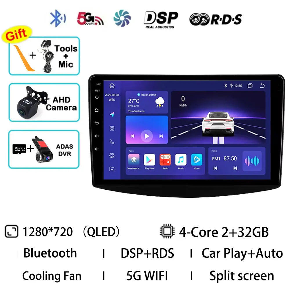 Android 15 Car Radio For Mitsubishi Grandis 1 2003 - 2011 GPS Multimedia Player Navi Head Unit Stereo Wireless Carplay Auto QLED