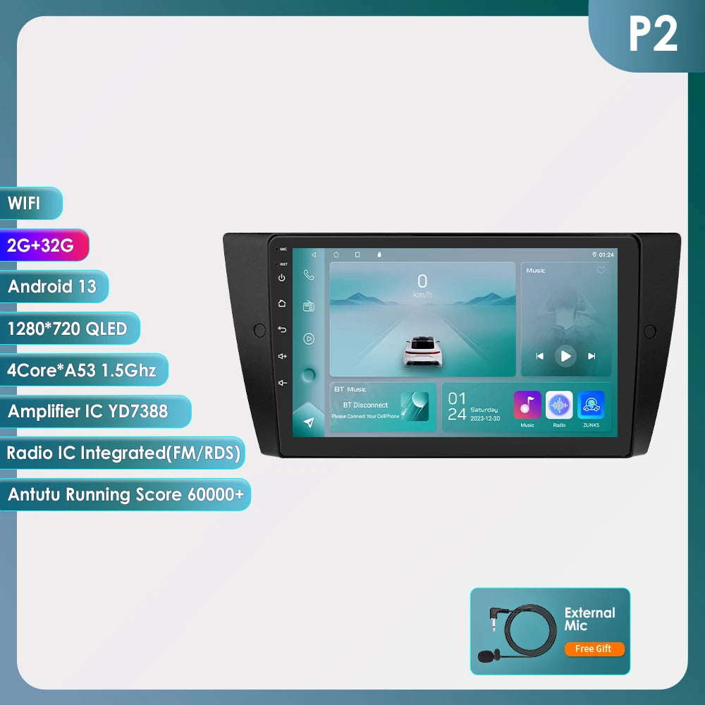 Hizpo Car Radio For BMW 3 Series E90 E91 E92 E93 2006-2012 Stereo Multimedia Wireless CarPlay Android Auto No 2 din 2din DVD RDS