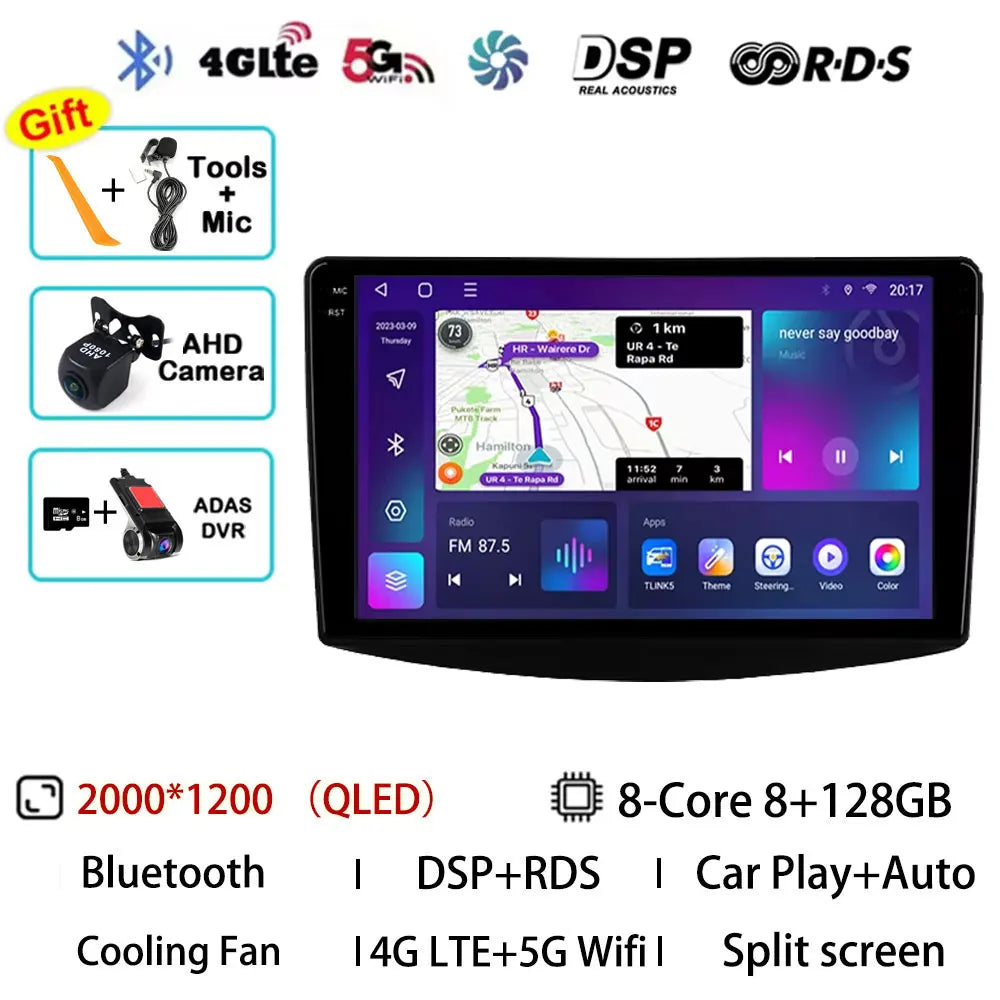Android 15 Car Radio For Mitsubishi Grandis 1 2003 - 2011 GPS Multimedia Player Navi Head Unit Stereo Wireless Carplay Auto QLED