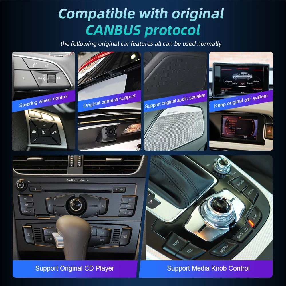 For Audi A6 A7 C7 Android 14 Car Radio Multimedia mp3 Player IPS Carplay Screen Stereo 4G GPS Navigation WIFI Head Unit