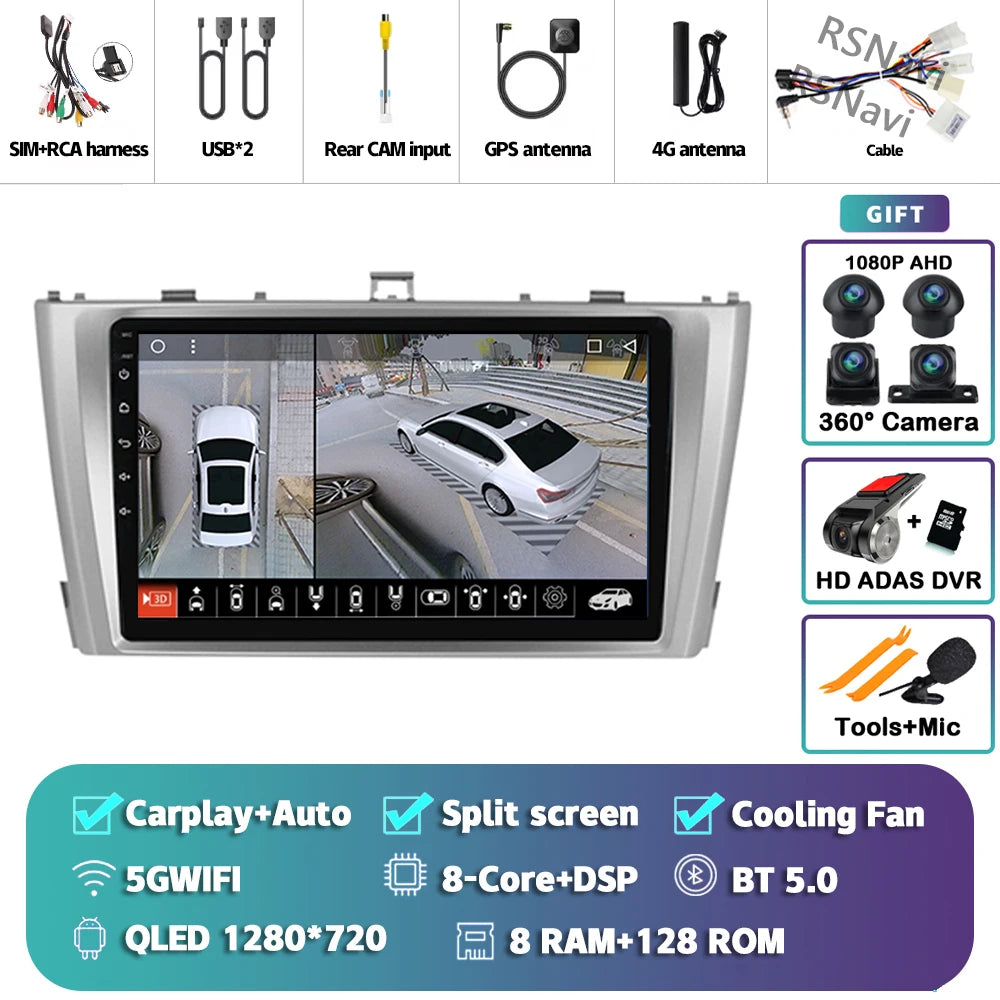 Android 14 Car Radio For Toyota Avensis T27 2009 - 2015 Navigation GPS Multimedia Player Stereo wifi+4G Carplay auto video 2din