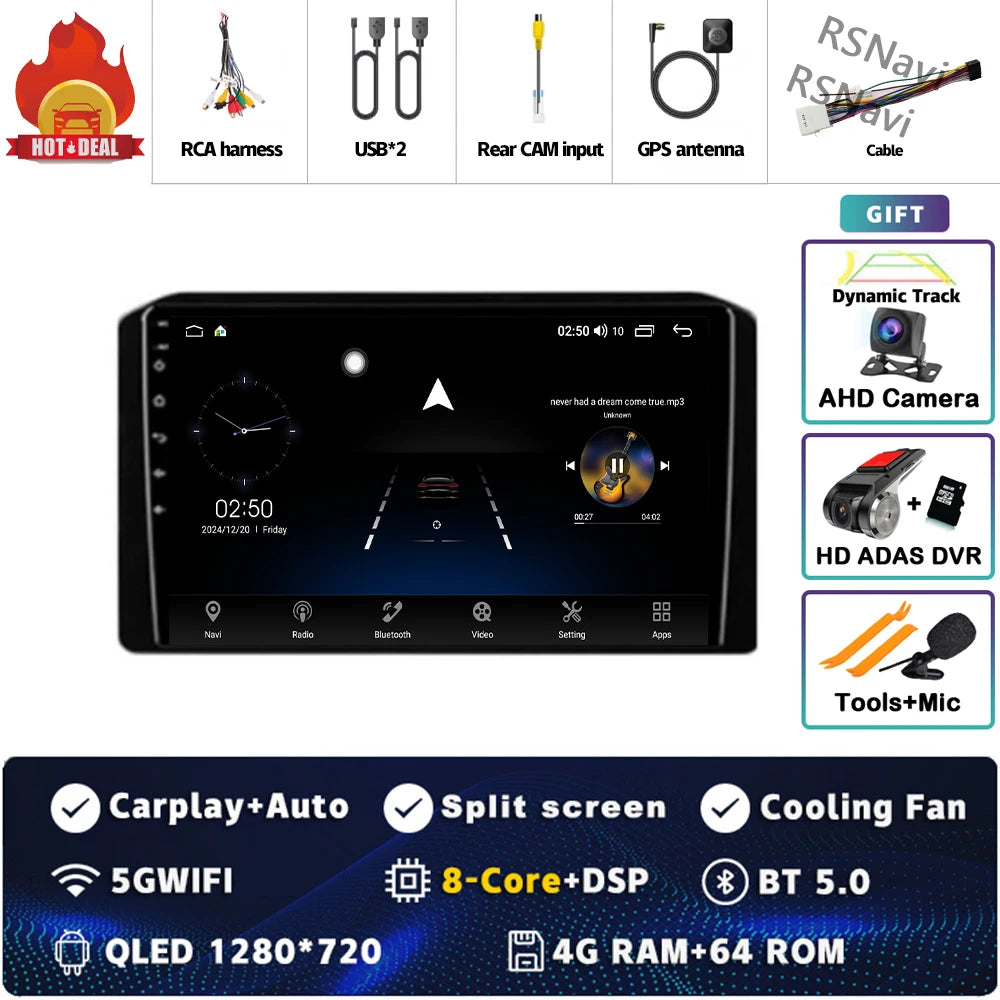 Android 14 Car Radio For Mitsubishi Xpander 2021 2022 Navigation GPS Multimedia Video Player Stereo wifi+4G Carplay Qualcomm DSP