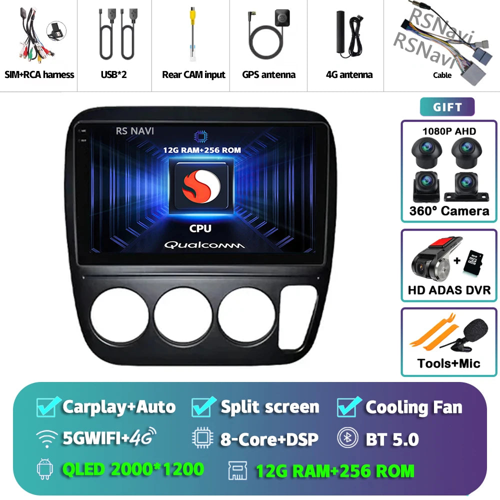 Android 14 Carplay Auto Car Radio For Honda CRV CR-V 1997-2001 Multimedia Video Player GPS Navigation Autoradio Stereo 2 Din DSP