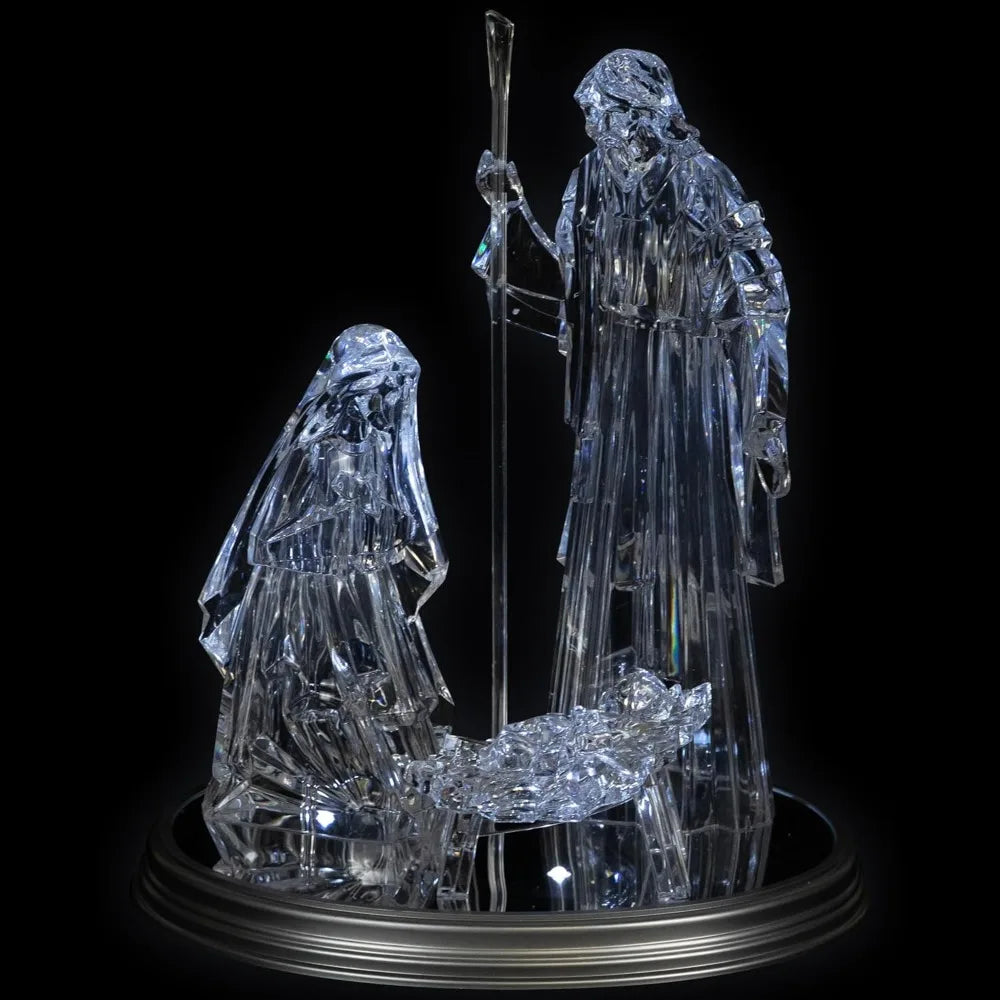 Northlight LED Lighted Acrylic Holy Family Nativity Scene on Mirror Christmas Decoration - 17"