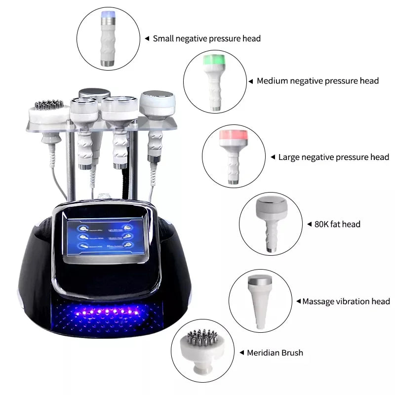 Portable 6 in 1 Weight Loss 80K Cavitation Body Fat Burning Machine Cavitation Ultrasound Shaping Body Slimming Machine