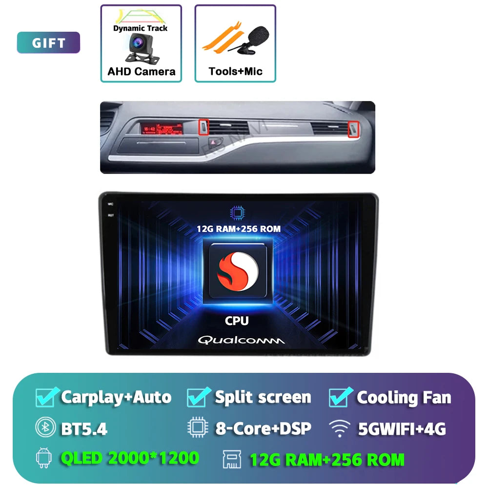 Android 14 Carplay Car Radio Multimedia For Citroen C5 2008 2009 2010 -2017 navigation video DVD Autoradio Stereo 2din Head Unit