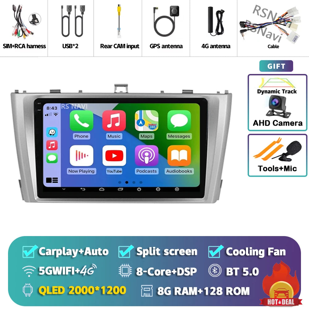 Android 14 Car Radio For Toyota Avensis T27 2009 - 2015 Navigation GPS Multimedia Player Stereo wifi+4G Carplay auto video 2din
