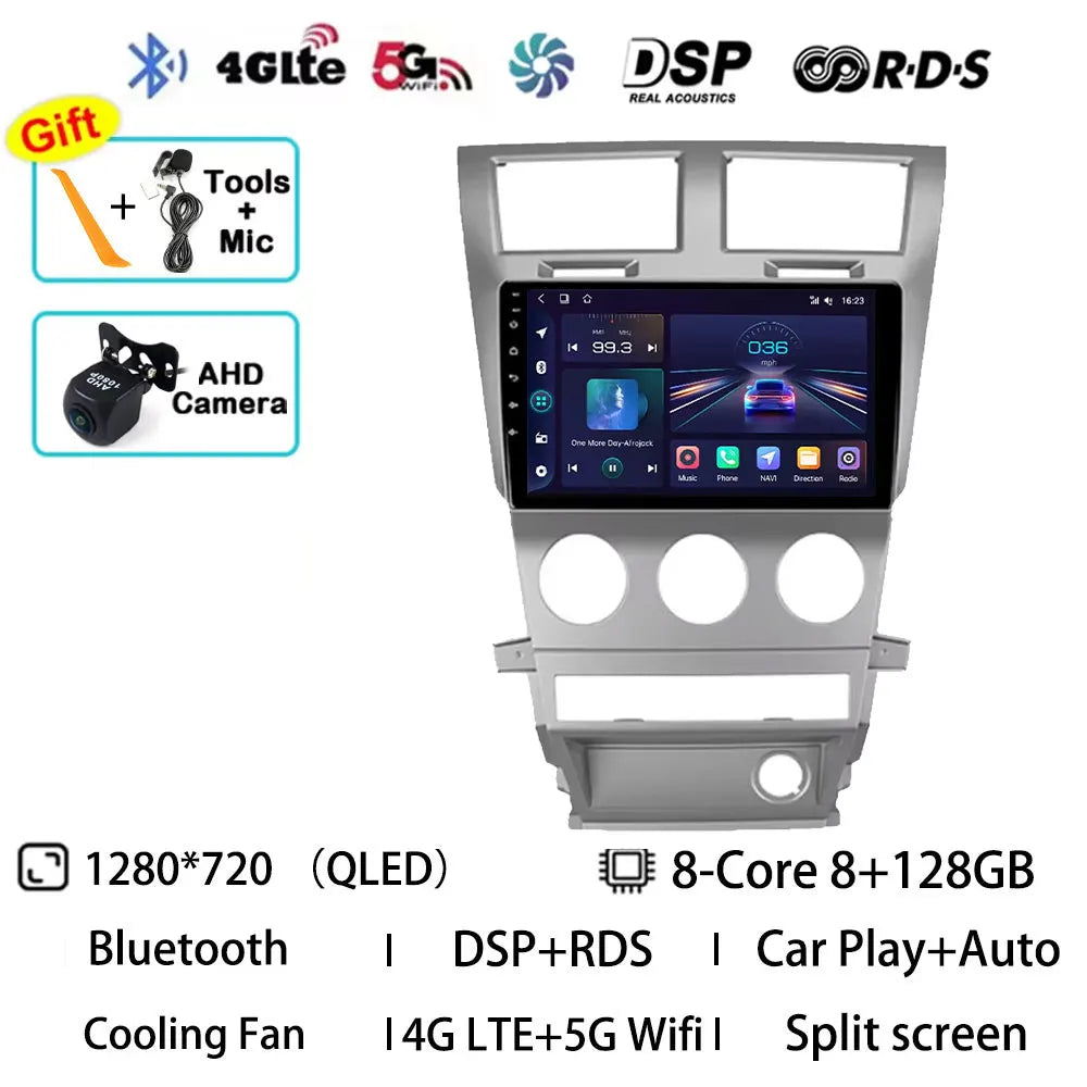 Android 15 Car Radio For Dodge Avenger JS 2007 - 2010 For Dodge Nitro 2006 - 2011 Multimedia Stereo Player NAVI DSP GPS QLED RDS