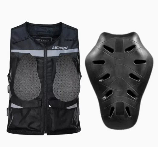 LYSCHY Motorcycle Reflecting Vest Winter Reflective Bike Jacket Men Motocross Riding Equipment with Protective Gear Safety Vest