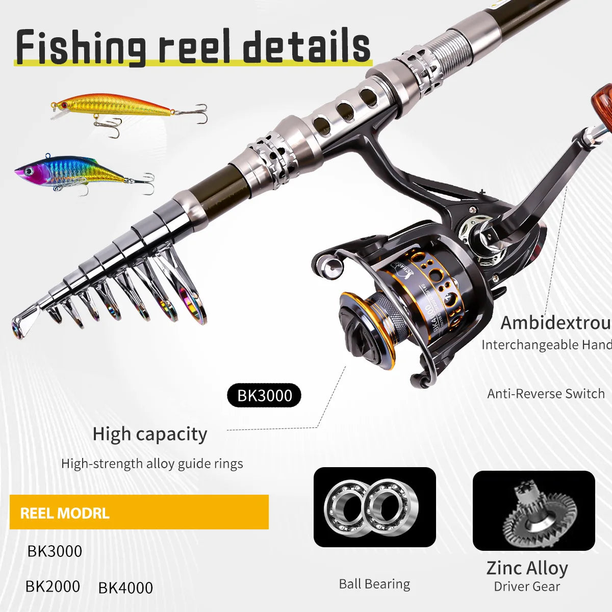 Carbon Lure Rod Wheel Set Sea Fishing Rod Telescopic Fishing Rod Rotating Reel Travel Fresh Water Fishing Set