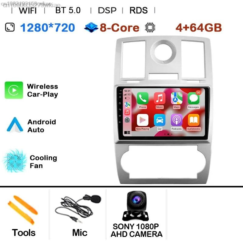 Android 14 For Chrysler 300/300C 2004-2011 Car Radio Stereo Wifi Navi Multimedia Video Player Autoradio 2Din 9in GPS Navi Maps