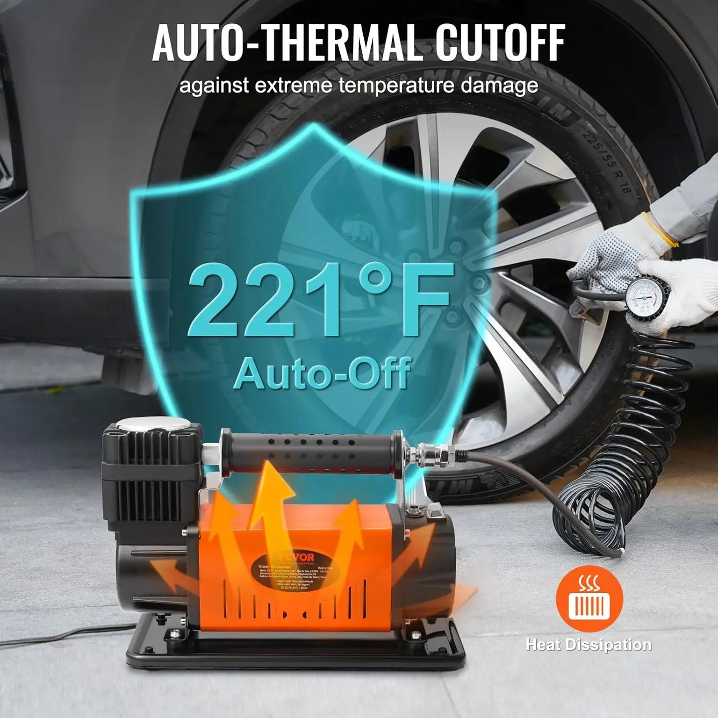 12V Air Compressor Heavy Duty 150PSI Offroad Air Compressor Portable Truck Tire Inflator 6.0CFM Air Pump for Jeep SUV
