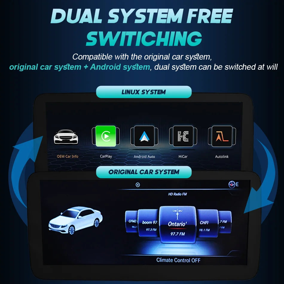 NUNOO Linux Car Radio Wireless Carplay For Mercedes Benz C Class W205 GLC V Class W447 2015-2019 GPS Auto Multimedia Player Navi